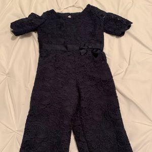 Navy blue Janie and jack lace jumpsuit 2T